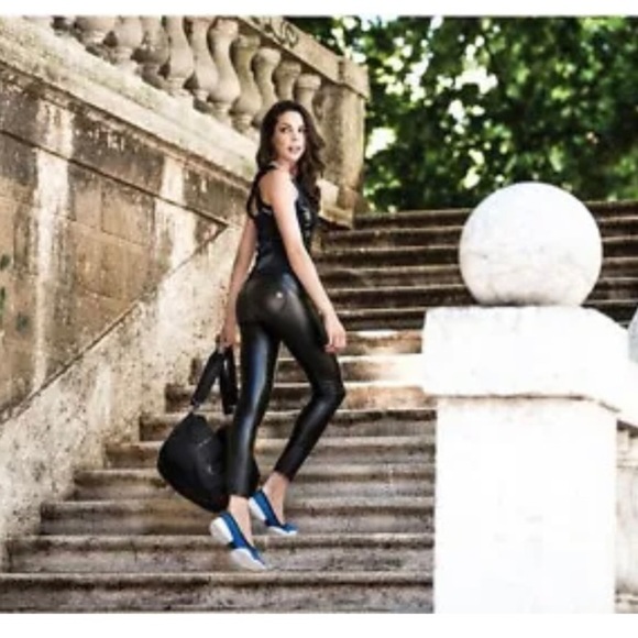 WOMEN'S Sexy High Waist Skinny Faux PU Leather Leggings Pants Butt Lift XL - Picture 6 of 16